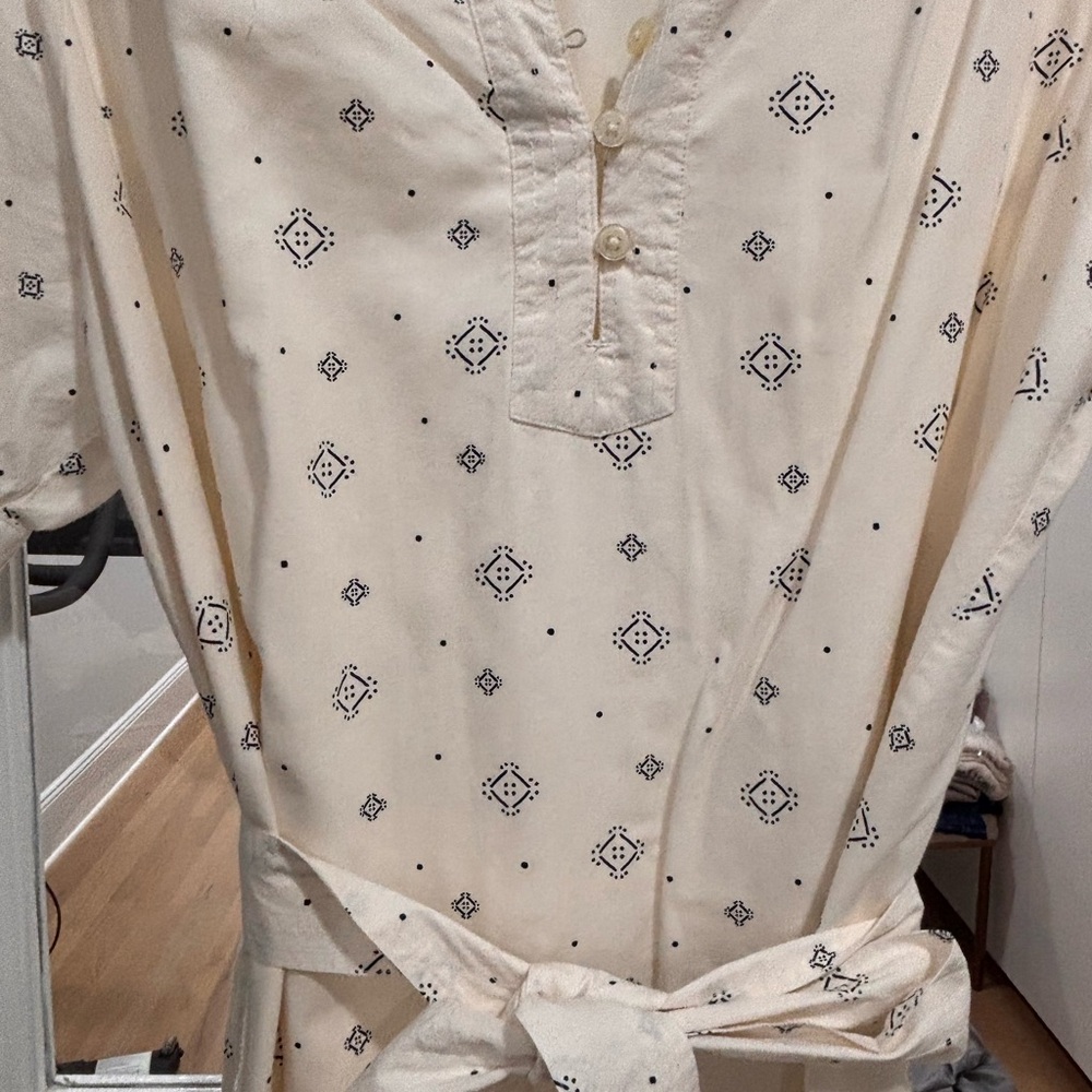 LOFT Ivory Button-Up Dress